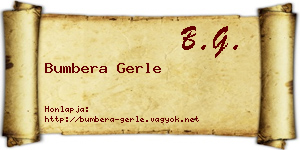 Bumbera Gerle névjegykártya